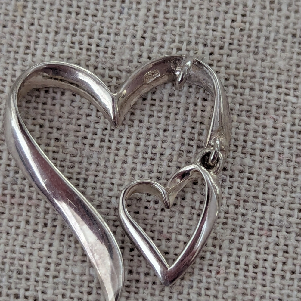 Sterling Silver 925 Mother Daughter Pendant With Saying